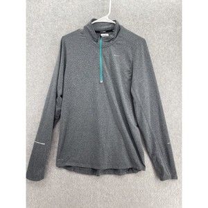 Nike Women's Athletic Shirt Long Sleeve Gray Thumb holes Size Small Mock Neck